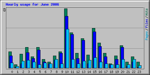 Hourly usage for June 2006
