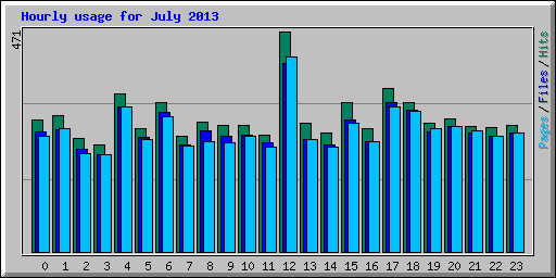 Hourly usage for July 2013