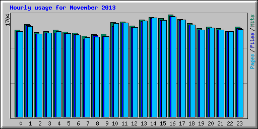 Hourly usage for November 2013