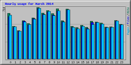 Hourly usage for March 2014