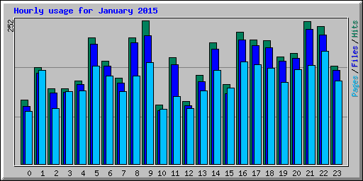 Hourly usage for January 2015