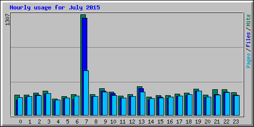 Hourly usage for July 2015