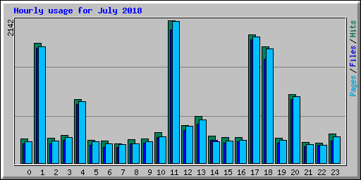 Hourly usage for July 2018