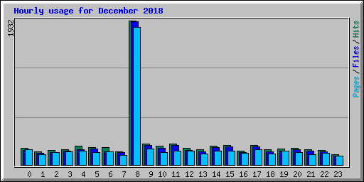 Hourly usage for December 2018