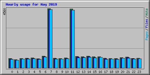 Hourly usage for May 2019