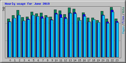 Hourly usage for June 2019